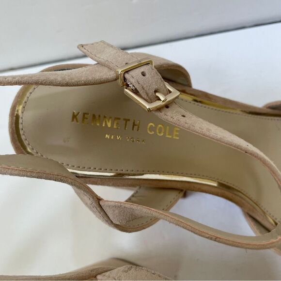 NEW WITHOUT TAGS KENNETH COLE DOLLY LEATHER SANDALS WITH BLOCK HEEL - Picture 3 of 7